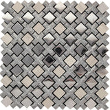 Apollo Tile Nirvana Silver 12-in x 12-in Polished Glass, Stone Marble Mixed Pattern Wall Tile (4.2-sq. ft/ Carton)