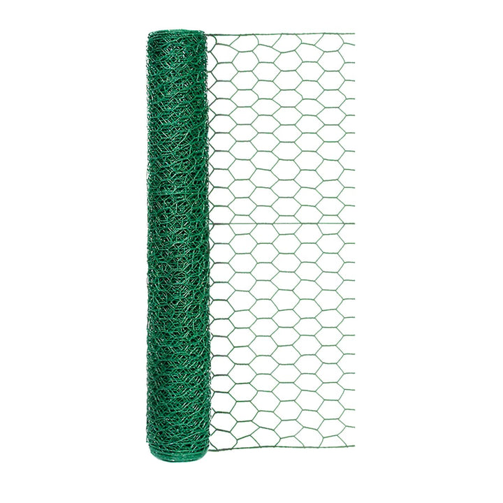 Garden Craft 25-Ft Green PVC Coated Steel Chicken Wire Fencing, 1-In Mesh