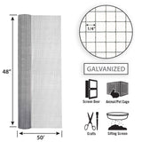 Garden Craft 50-Ft x 4-Ft Galvanized Steel Hardware Cloth Rolled Fencing, 1/4-in Mesh