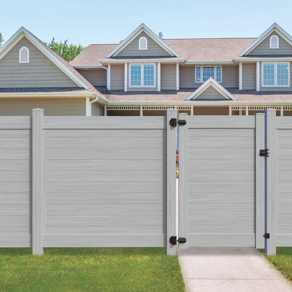 Freedom Newbeck/Barington 9-ft H x 5-in W Gray Vinyl Line Fence Post (Assembled)