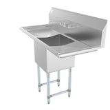 KoolMore Stainless Steel 1-Basin Freestanding Utility Tub with Faucet