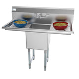 KoolMore Stainless Steel 1-Basin Freestanding Utility Tub with Faucet