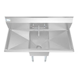 KoolMore Stainless Steel 1-Basin Freestanding Utility Tub with Faucet