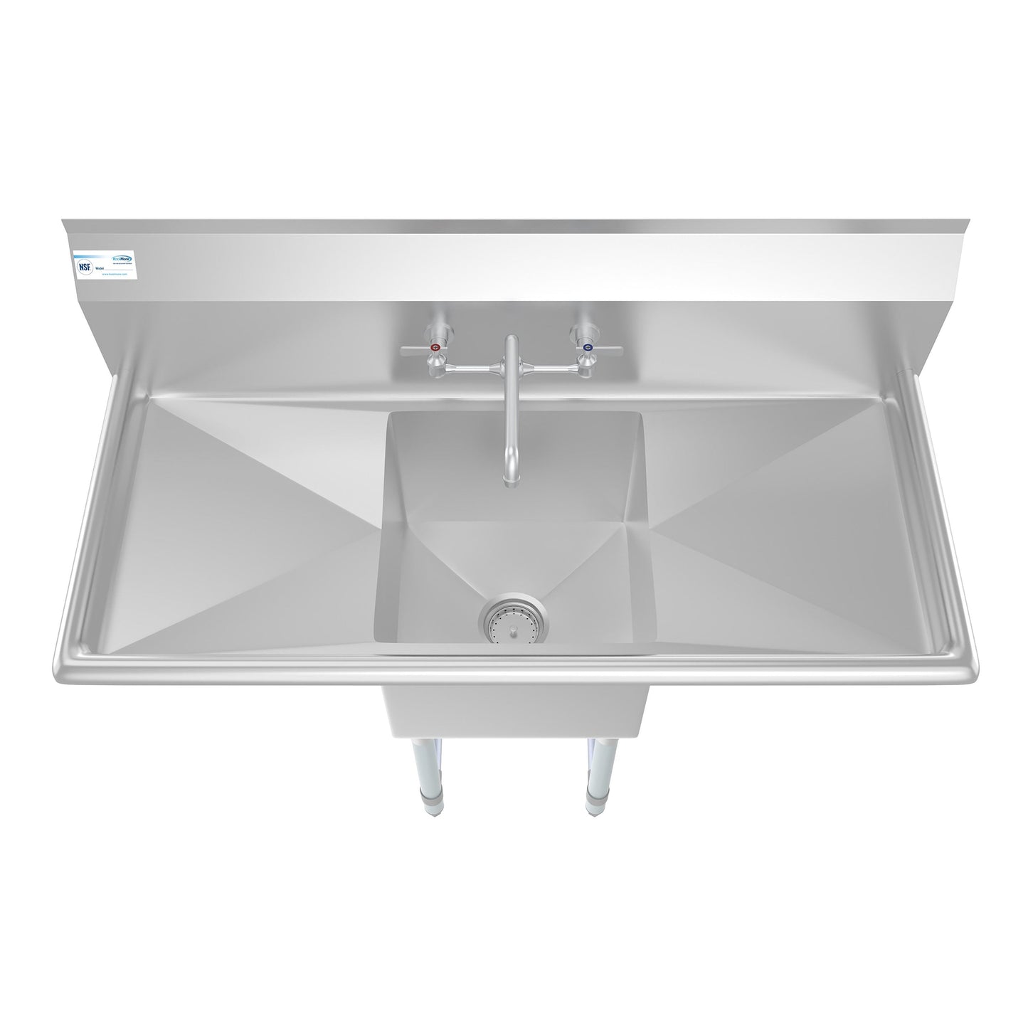 KoolMore Stainless Steel Freestanding Utility Tub with Drain and Faucet