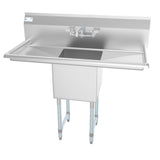 KoolMore Stainless Steel 1-Basin Freestanding Utility Tub with Faucet