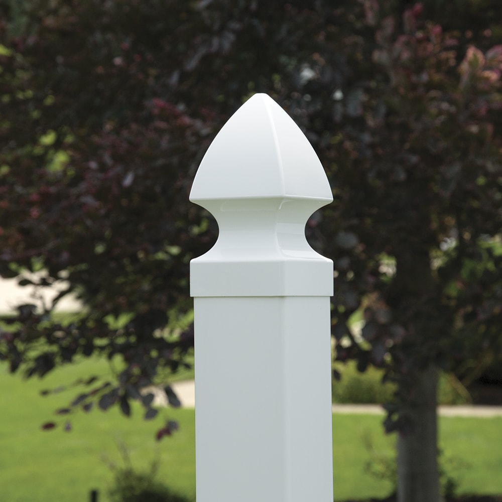 Freedom 4-in W x 4-in L White Vinyl Fence Post Cap- Fits Common Post Measurement: 4-in x 4-in