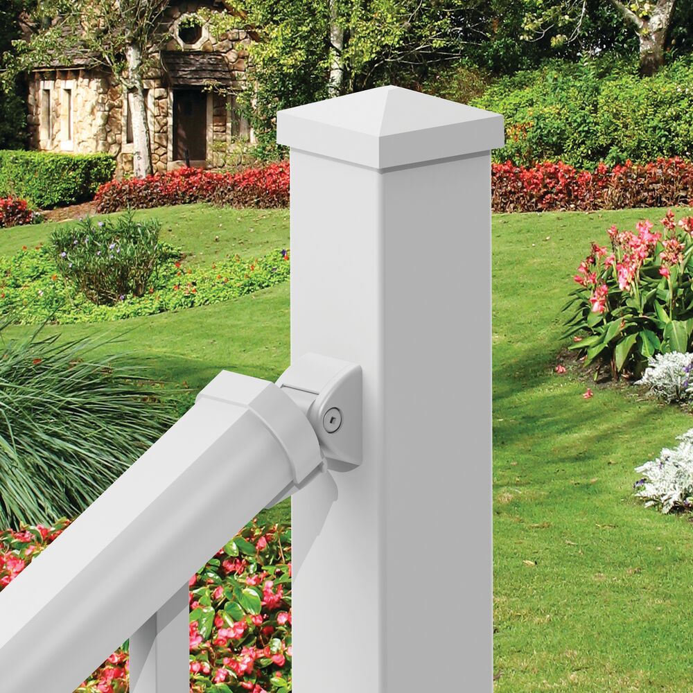 4-in W x 4-in L White Vinyl Fence Post Cap- Fits Common Post Measurement: 4-in x 4-in