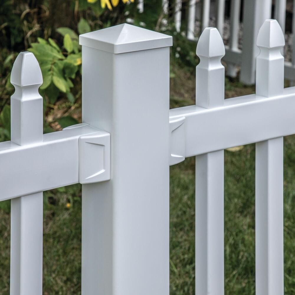 Freedom 5-in W x 5-in L White Vinyl Fence Post Cap- Fits Common Post Measurement: 5-in x 5-in