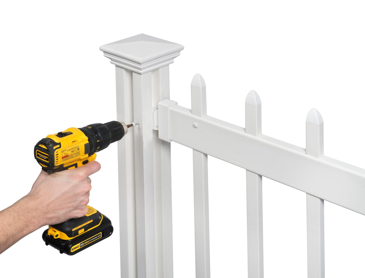 Zippity Outdoor Products Kensington Hinged Portable Event 3-ft H x 5.5-ft W White Vinyl Picket Fence Rail No Dig (Unassembled)