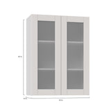 Shaker Assembled 30x40x14 in. Wall Cabinet with Frosted Glass Doors in Vanilla White - Super Arbor