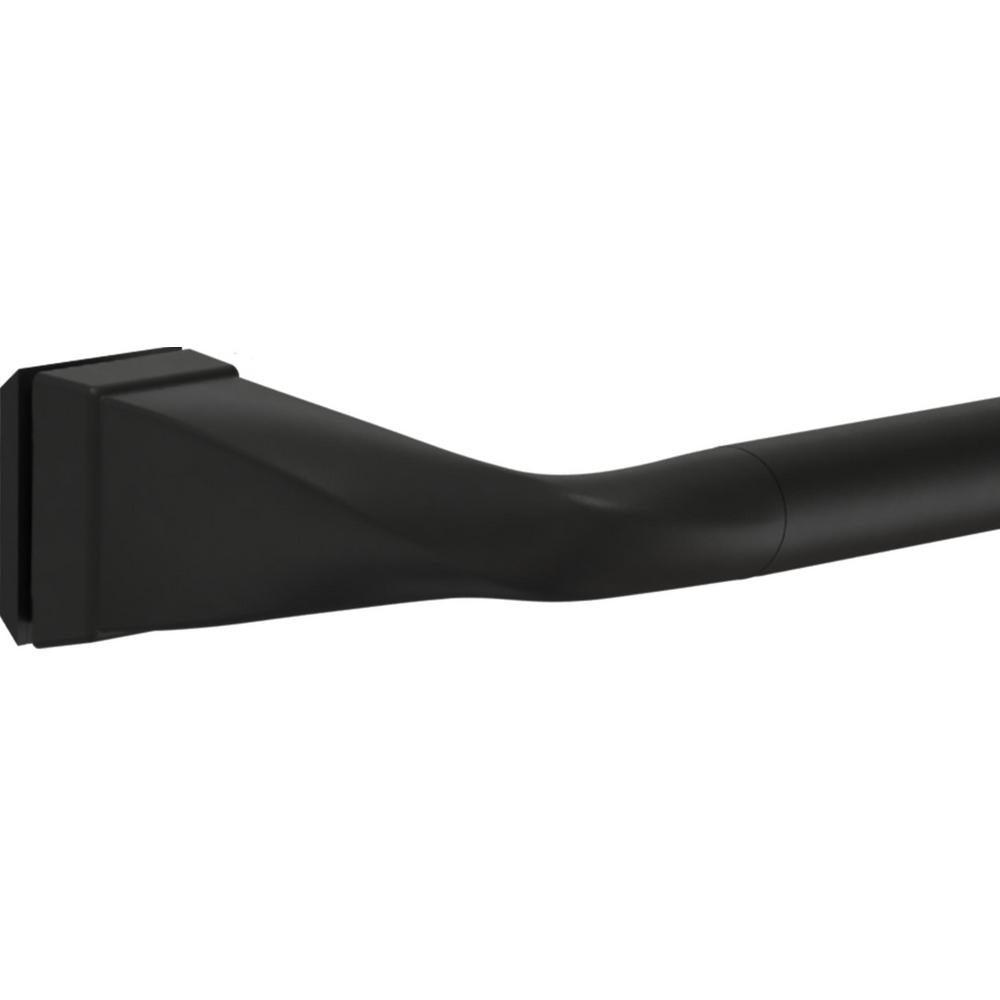 Everly 60 in. x 59-1/4 in. Mod Semi-Frameless Sliding Bathtub Door in Matte Black and 1/4 in. (6mm) Clear Glass - Super Arbor