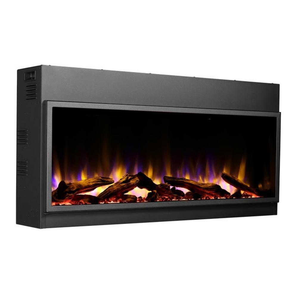 45 in. Harmony Built-in LED Electric Fireplace in Black Trim - Super Arbor
