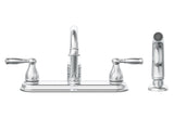 Project Source Brice Chrome 2-Handle Deck-Mount Low-Arc Kitchen Faucet with Side Sprayer and Deck Plate
