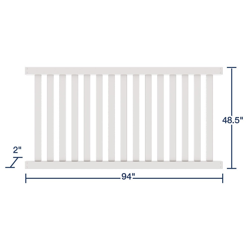 Freedom Terex 4-ft H x 8-ft W White Vinyl Fence Panel (Unassembled)