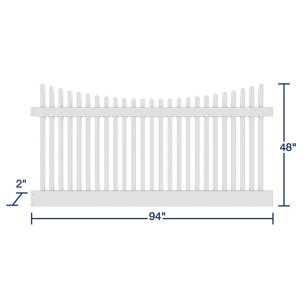 Freedom Keswick 4-ft H x 8-ft W White Vinyl Fence Panel (Unassembled)