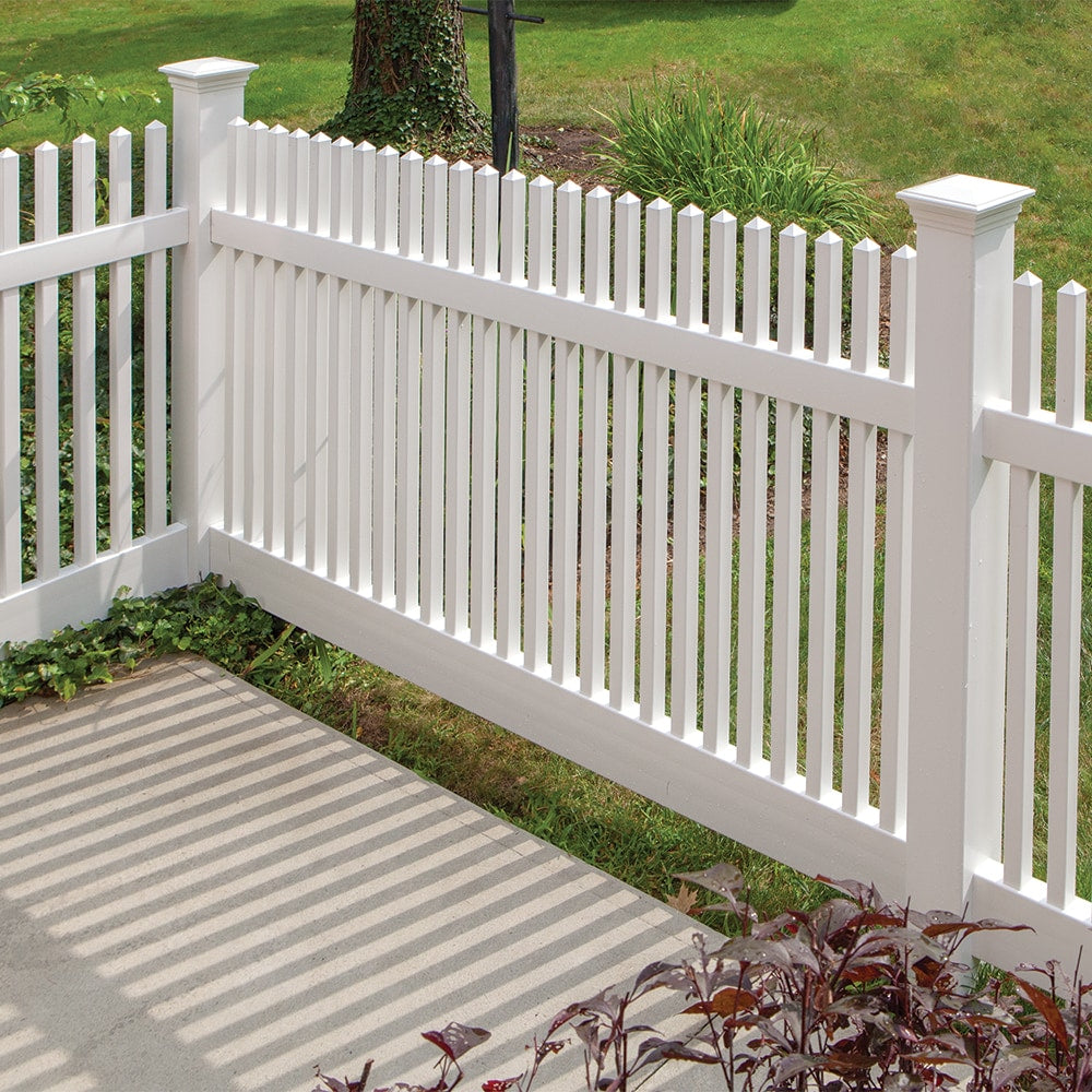 Freedom Keswick 4-ft H x 8-ft W White Vinyl Fence Panel (Unassembled)