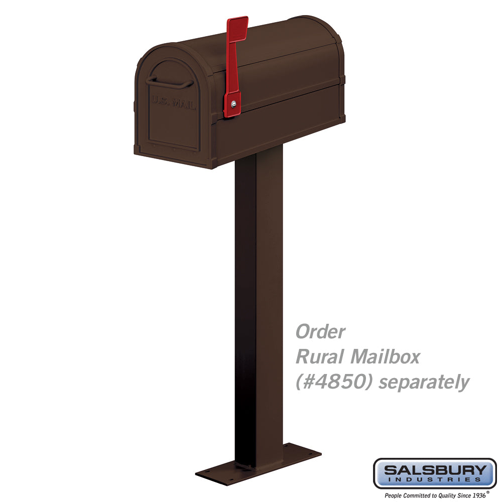 Salsbury Standard Mailbox Post, Bolt-Mounted, Bronze – 42 in H, Aluminum