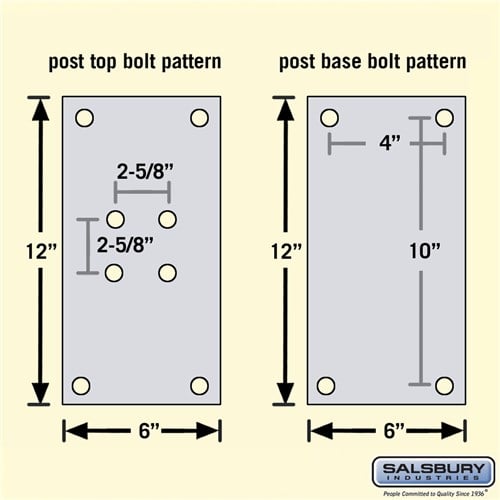Standard Mailbox Post - Bolt Mounted - Bronze