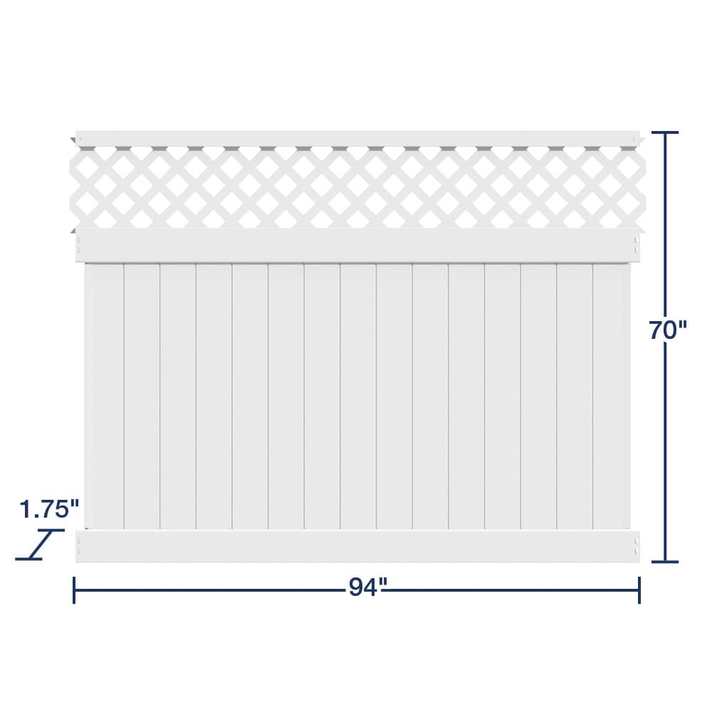 Freedom Conway 6-ft H x 8-ft W White Vinyl Fence Panel (Unassembled)