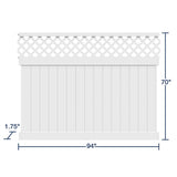 Freedom Conway 6-ft H x 8-ft W White Vinyl Fence Panel (Unassembled)