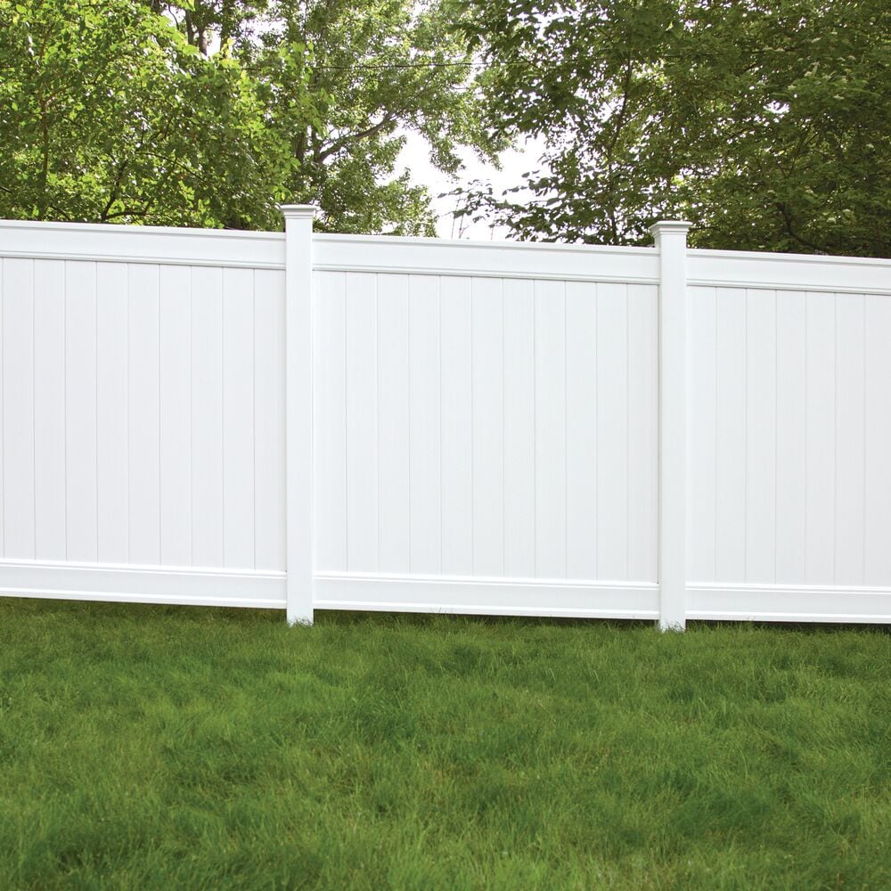 Freedom Everton 8-ft H x 5-in W White Vinyl Line Fence Post (Unassembled)