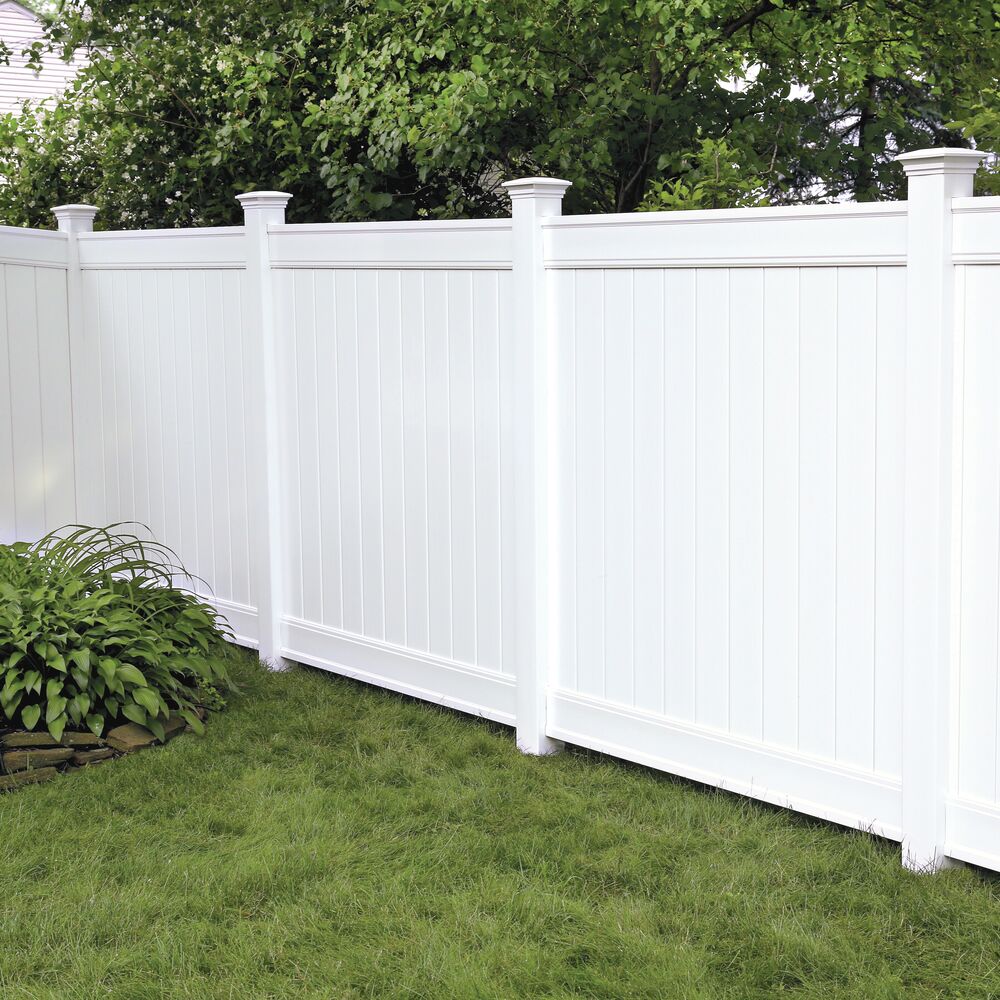 Freedom Everton 8-ft H x 5-in W White Vinyl Line Fence Post (Unassembled)