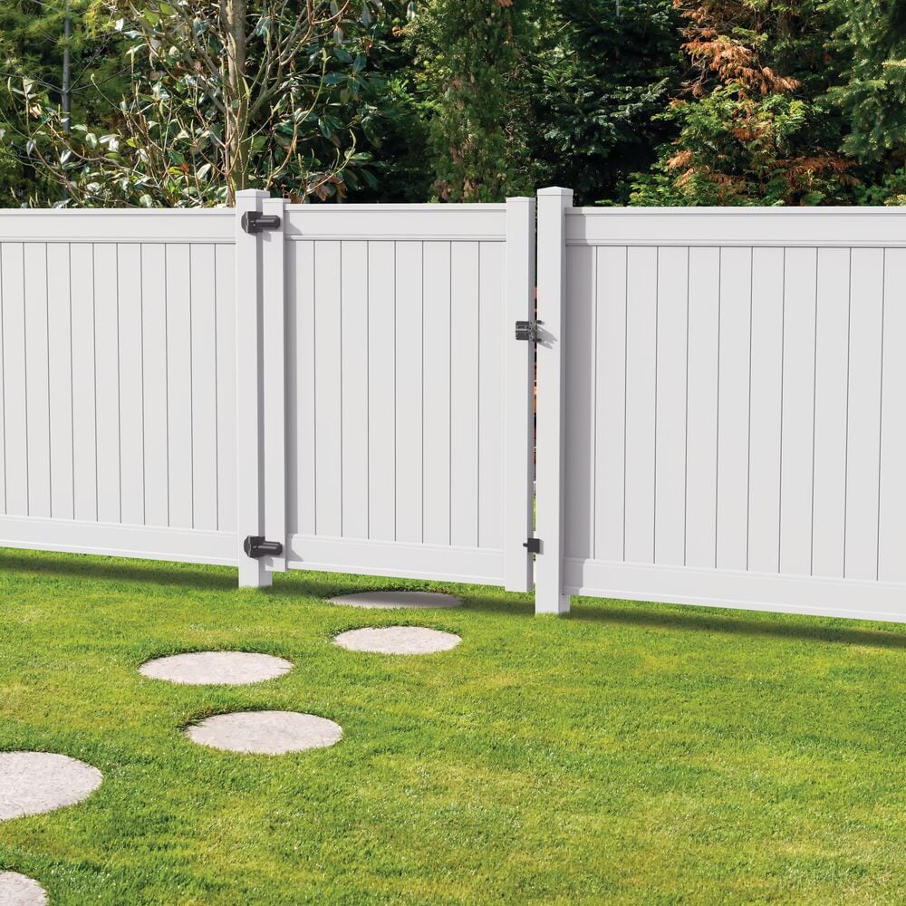 Freedom Emblem 6-ft H x 5-ft W White Vinyl Fence Gate Kit (Unassembled)