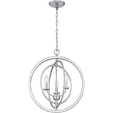Progress Lighting Fairwood 3-Light Antique White and Galvanized Farmhouse Globe Medium Hanging Pendant Light
