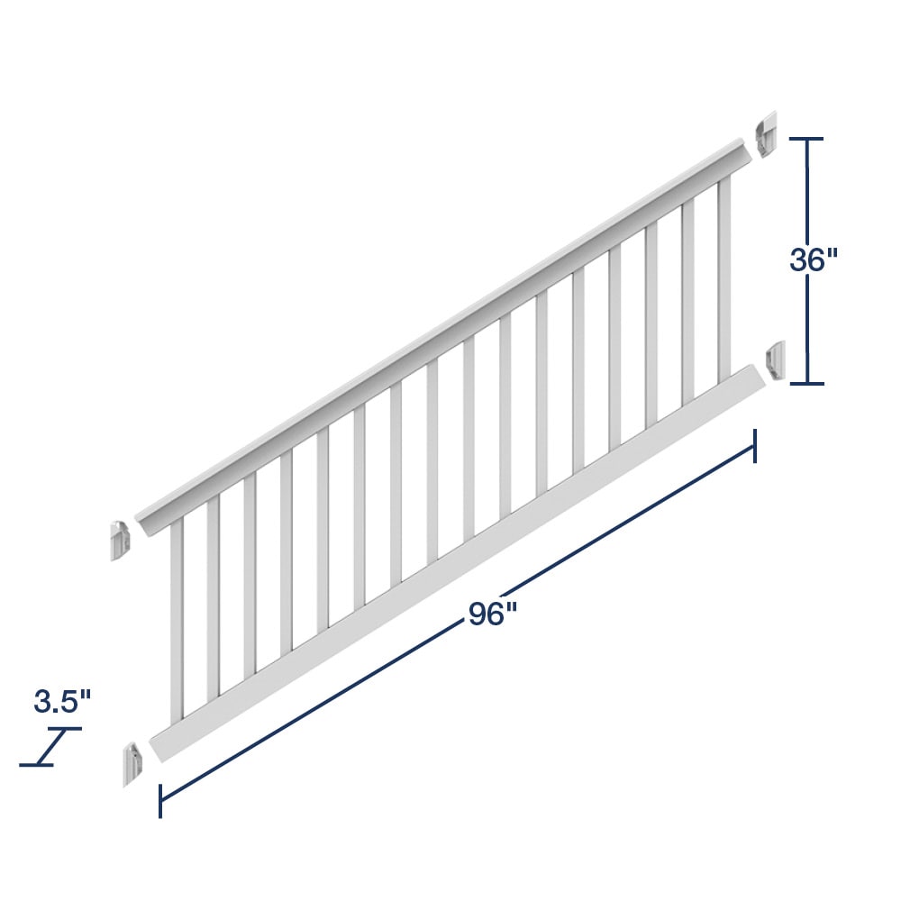 Freedom Lincoln White Vinyl Deck Stair Rail Kit