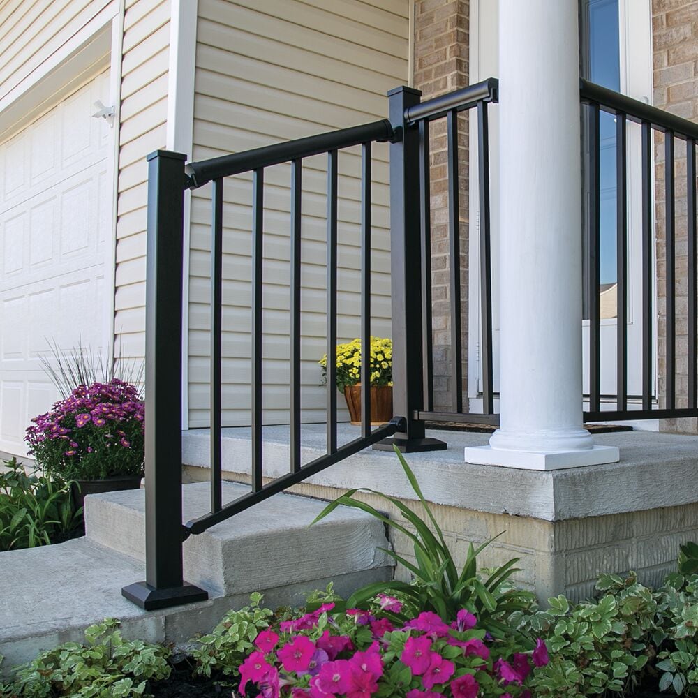 Freedom 2.5-in x 2.5-in x 4-ft Matte Black Aluminum Deck Post