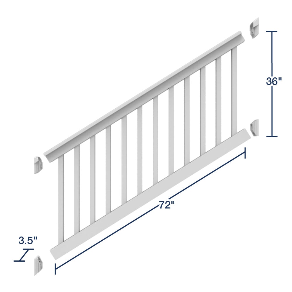 Freedom Lincoln White Vinyl Deck Stair Rail Kit