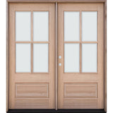 Greatview Doors 60-in x 80-in Mahogany 3/4 Lite Prehung Double Front Door