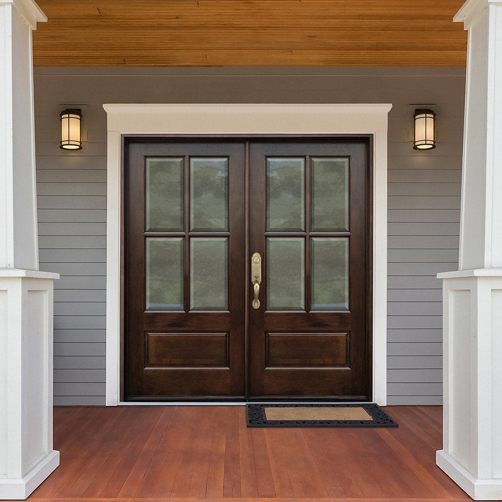 Greatview Doors 60-in x 80-in Mahogany 3/4 Lite Prehung Double Front Door