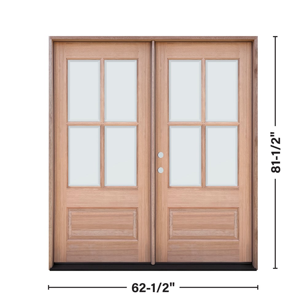 Greatview Doors 60-in x 80-in Mahogany 3/4 Lite Prehung Double Front Door