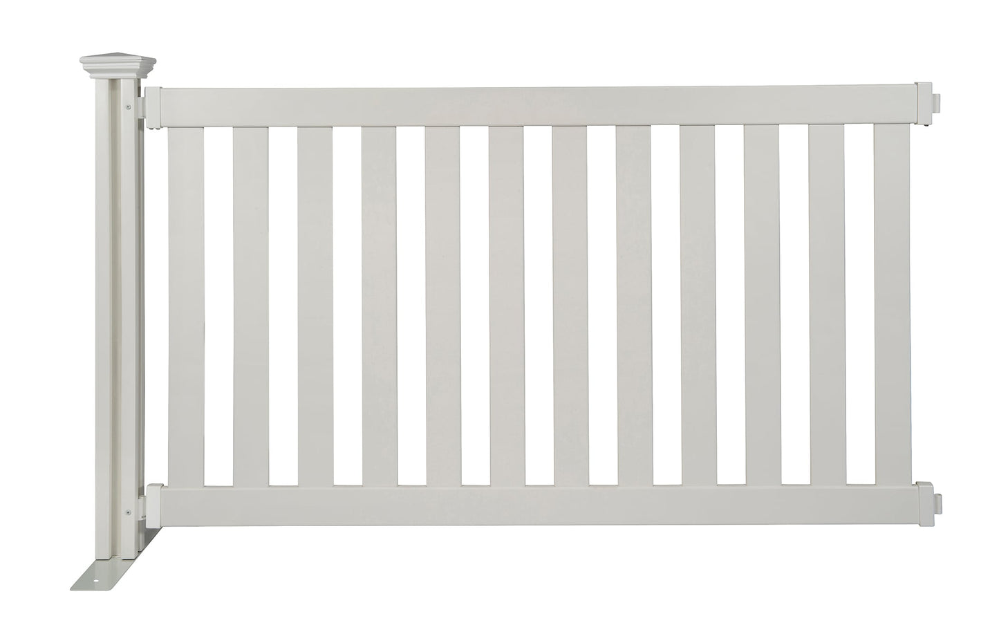 Zippity Outdoor Products Davidson Hinged Portable Event 3-ft H x 5.5-ft W White Vinyl Flat-top Fence Panel No Dig (Unassembled)