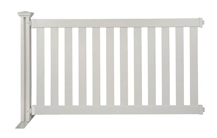 Zippity Outdoor Products Davidson Hinged Portable Event 3-ft H x 5.5-ft W White Vinyl Flat-top Fence Panel No Dig (Unassembled)