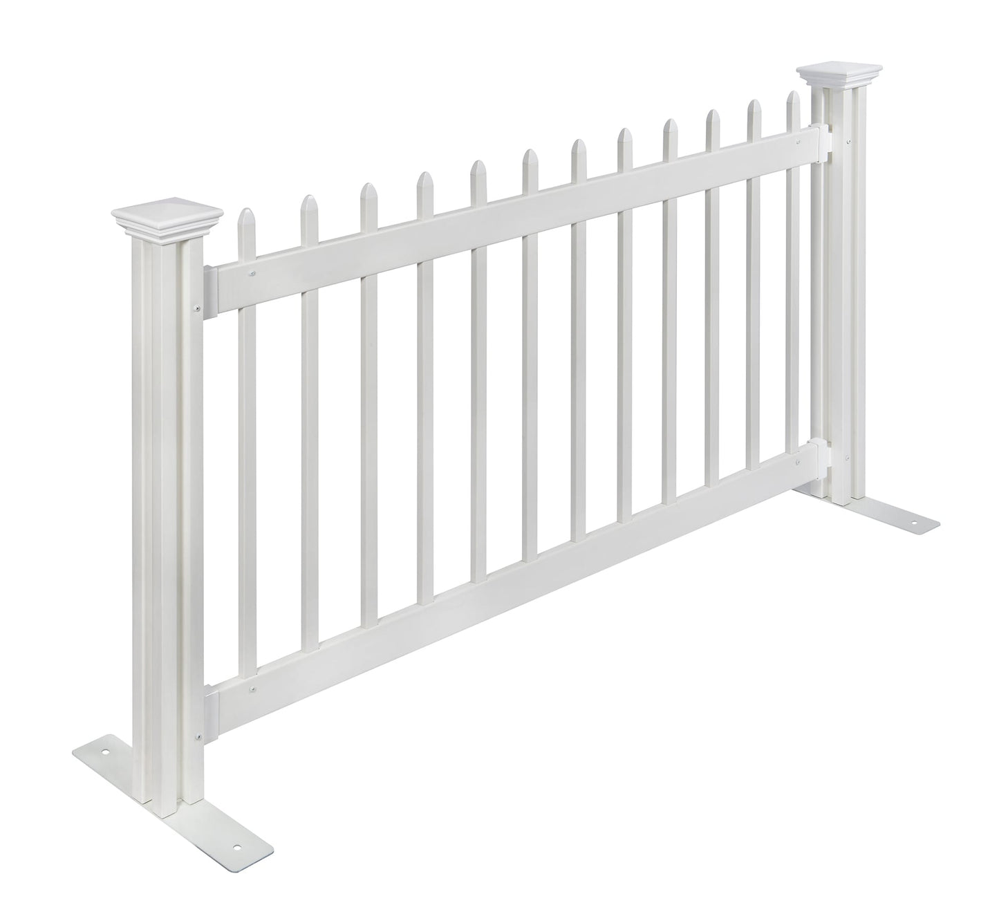 Zippity Outdoor Products Kensington Hinged Portable Event 3-ft H x 5.5-ft W White Vinyl Picket Fence Rail No Dig (Unassembled)