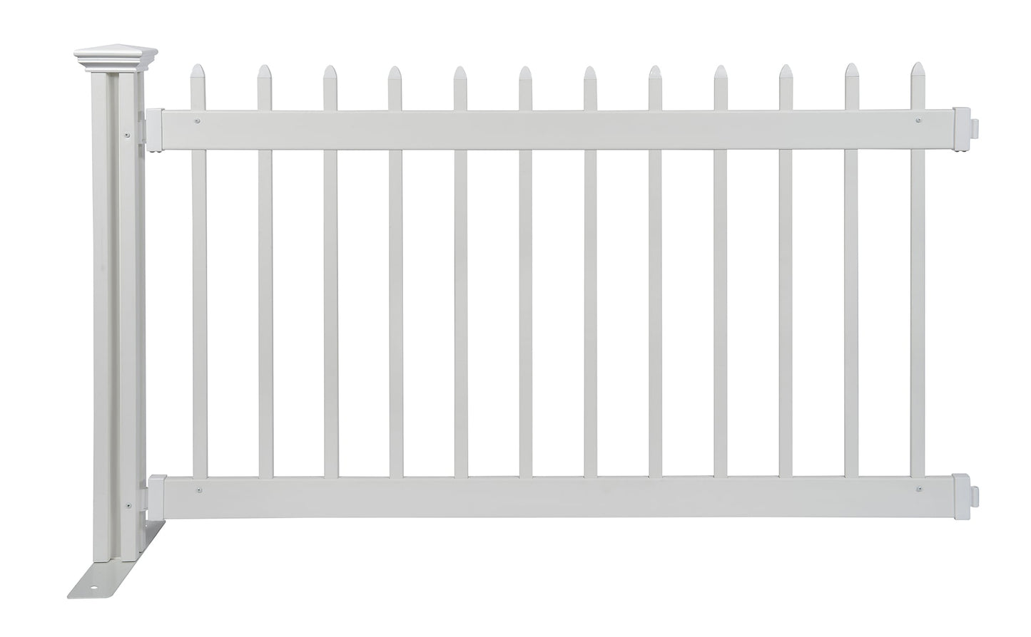 Zippity Outdoor Products Kensington Hinged Portable Event 3-ft H x 5.5-ft W White Vinyl Picket Fence Rail No Dig (Unassembled)