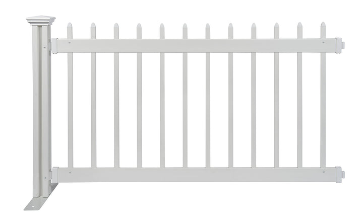 Zippity Outdoor Products Kensington Hinged Portable Event 3-ft H x 5.5-ft W White Vinyl Picket Fence Rail No Dig (Unassembled)