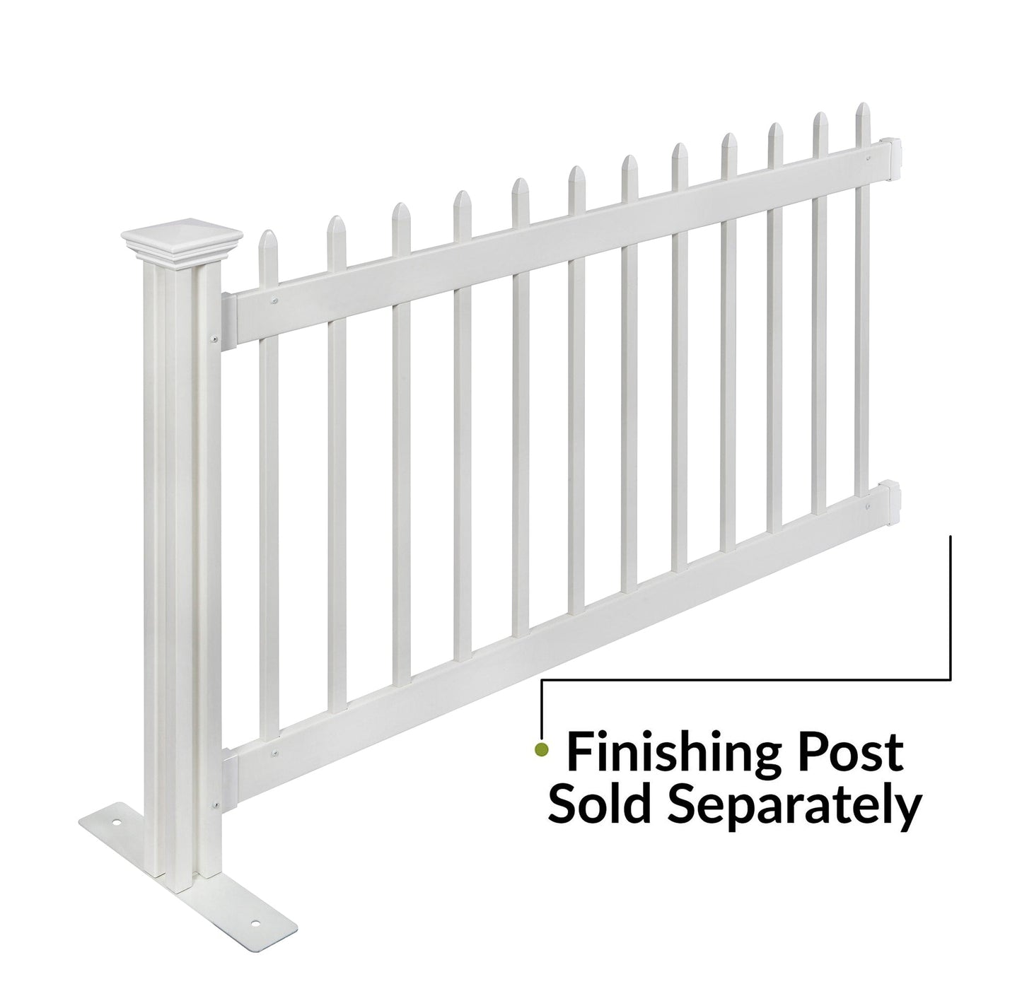 Zippity Outdoor Products Kensington Hinged Portable Event 3-ft H x 5.5-ft W White Vinyl Picket Fence Rail No Dig (Unassembled)