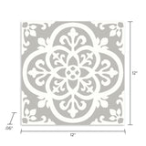 FloorPops Grey and White 2.76-mil x 12-in W x 12-in L Water Resistant Peel and Stick Vinyl Tile Flooring