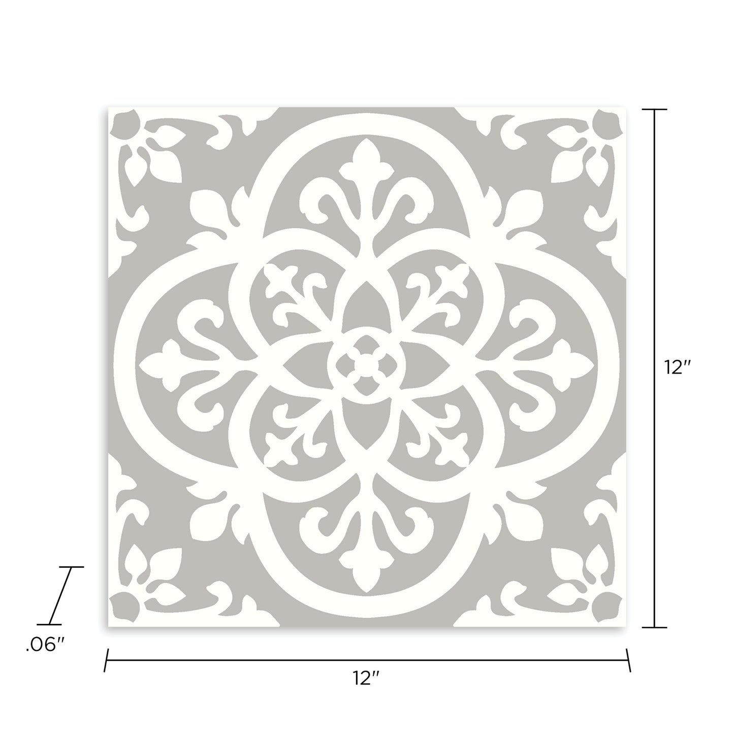 FloorPops Grey 12-in x 12-in Water Resistant Peel and Stick Vinyl Tile Flooring, 20-sq ft Carton