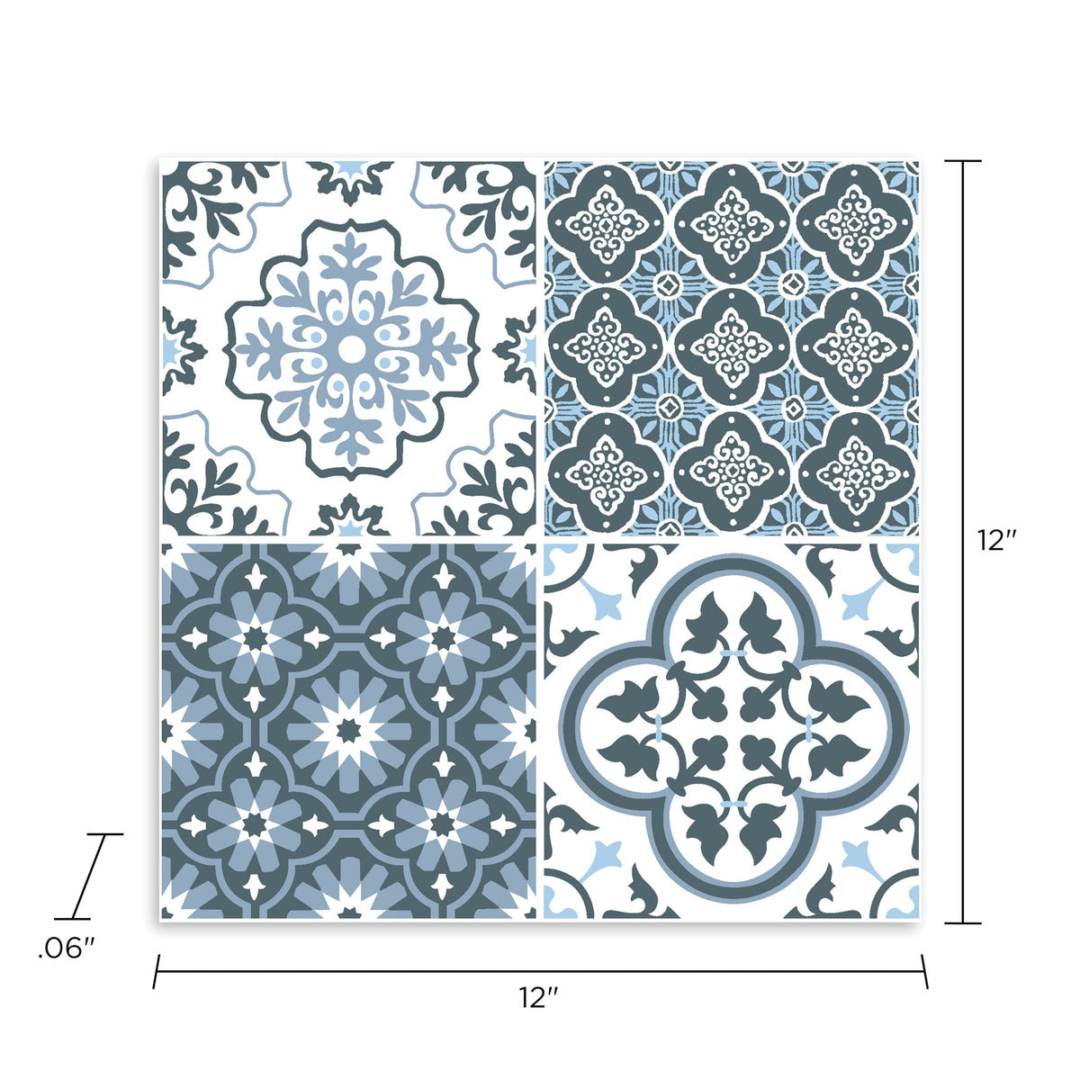 FloorPops 20-Piece 12-in x 12-in Blue Peel and Stick Vinyl Tile