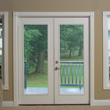JELD-WEN 60-in x 80-in 4-9/16-in Low-E Currant Fiberglass French Right-Hand Outswing Double Patio Door