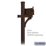 Deluxe Mailbox Post - 1 Sided - In-Ground Mounted - Bronze