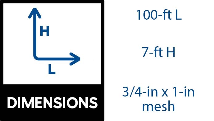 Tenax 100-ft x 7-ft Black Plastic Mesh Rolled Fencing