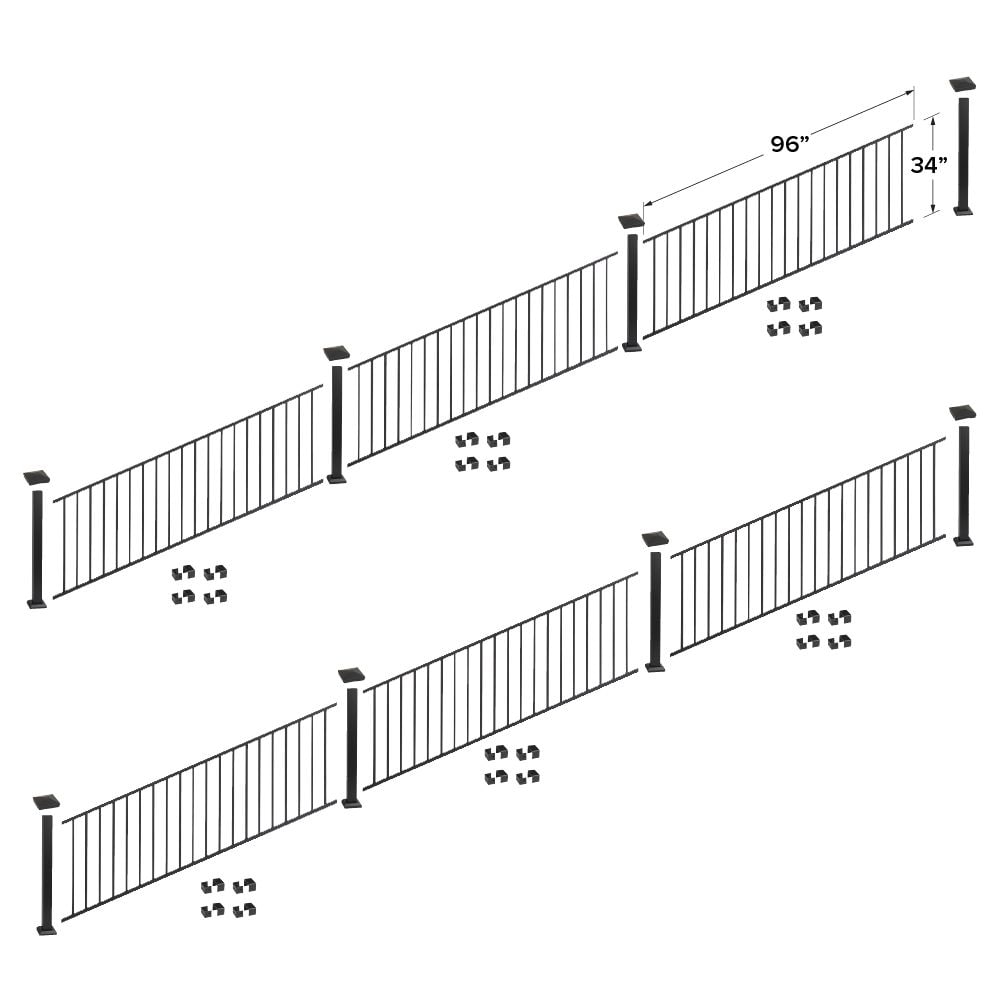 Fortress Building Products 48-ft x 34-in Black Sand Aluminum Deck Rail Kit