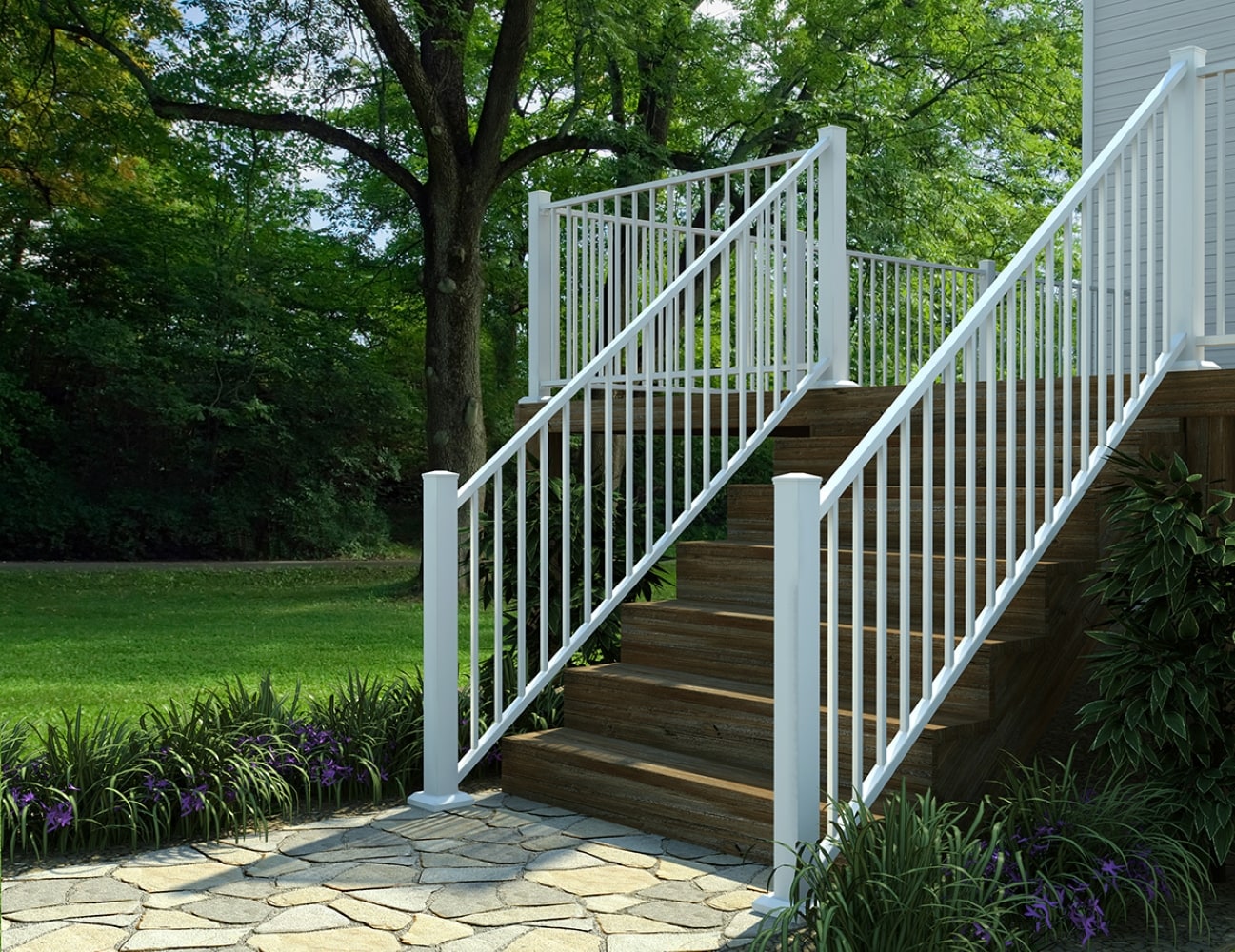 Fortress Building Products 16-ft x 40-in White Aluminum Deck Rail Kit