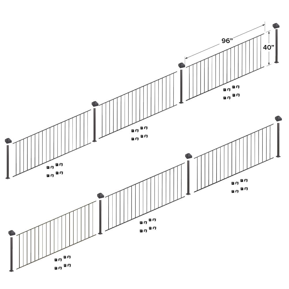 Fortress Building Products 48-ft x 40-in Black Sand Steel Deck Rail Kit