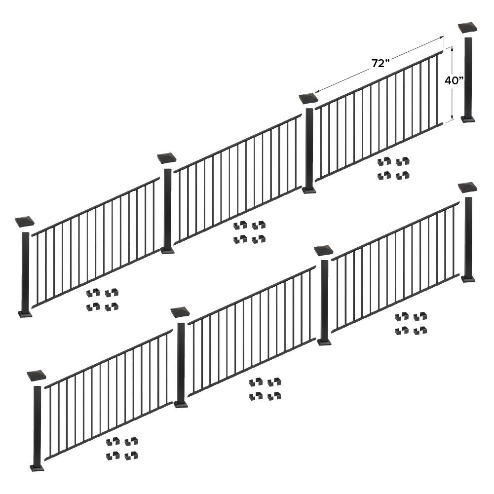 Fortress Building Products 36-ft x 40-in Black Sand Aluminum Deck Rail Kit